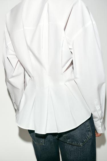 POPLIN SHIRT WITH DART DETAIL ON THE BACK - White by Zara