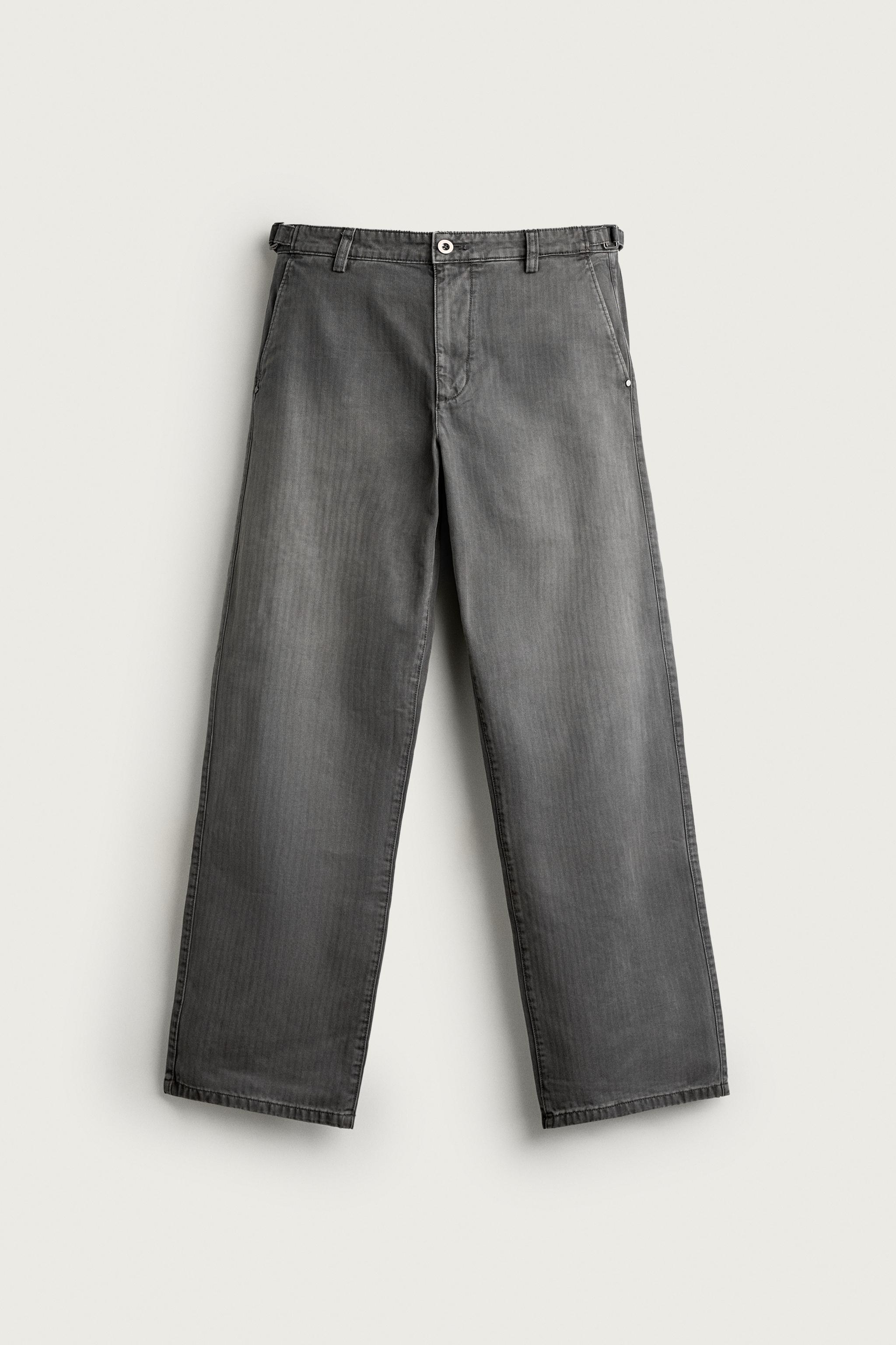 PANTALON STRUCTURÉ À CHEVRONS AVEC PATTES