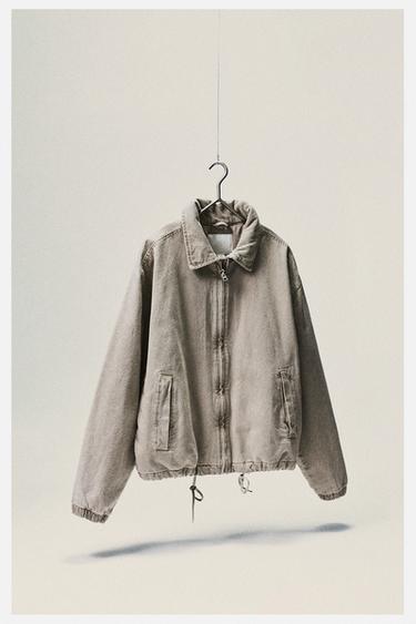 ПОЛНЕТА ЈАКНА СО КОМБИНИРАНА ЈАКА - Крем-боја од Zara