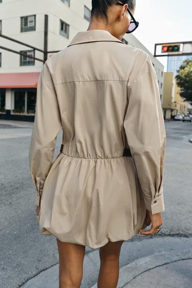 ROBE COURTE BALLON - Beige de Zara - Image 6