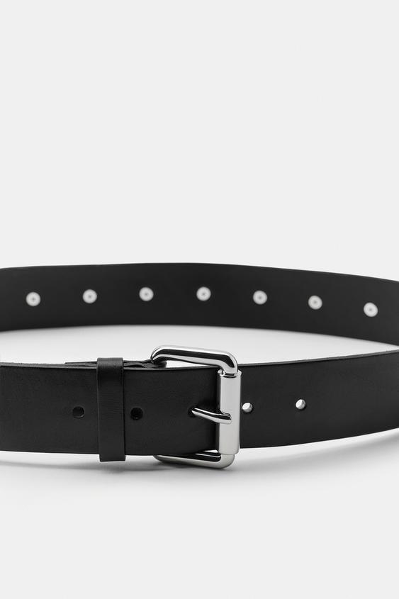 Ceinture 100% cuir à clous CATS - Noir de Zara - Image 2