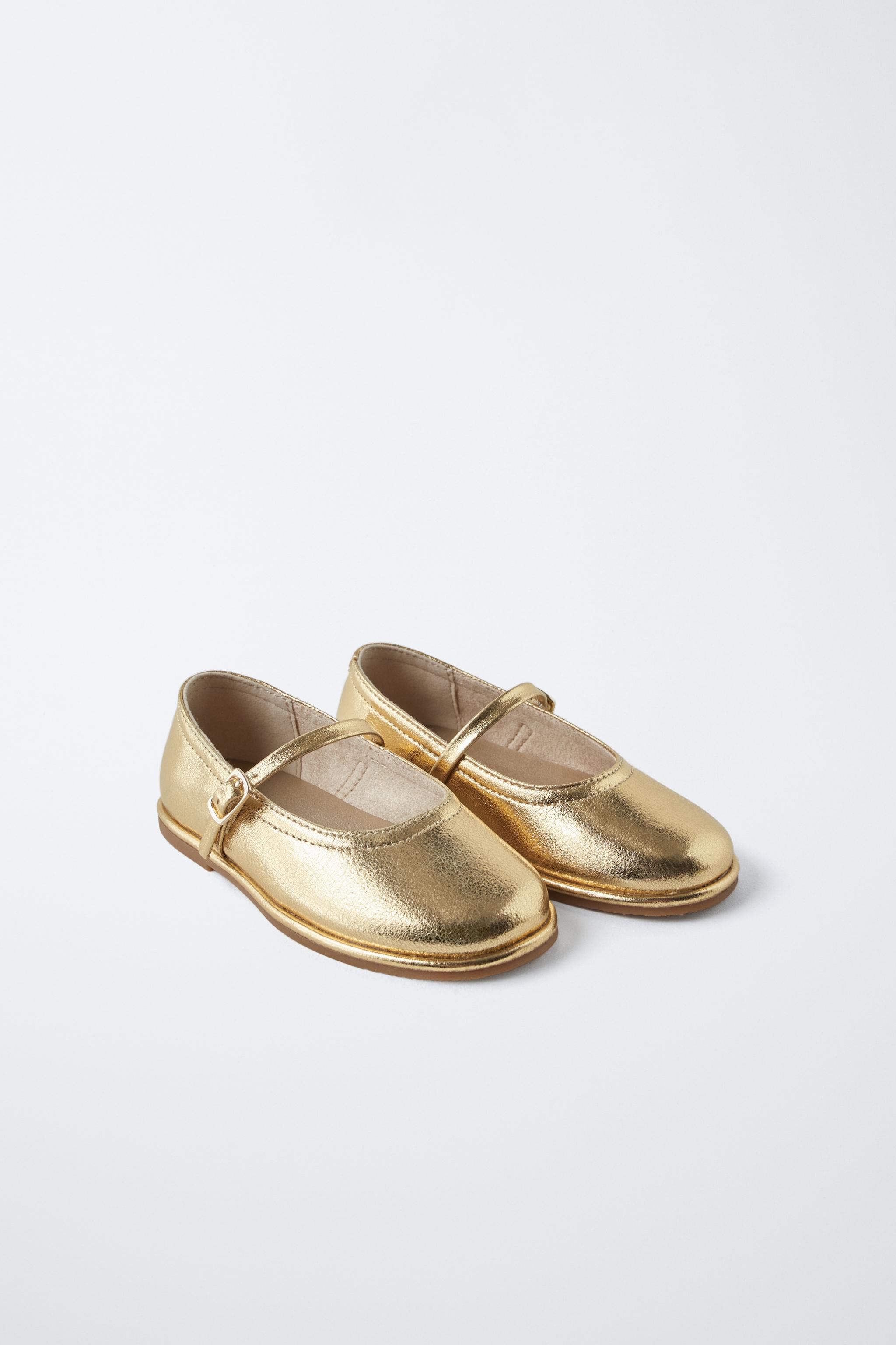 メタリック フラットシューズ - ゴールド | ZARA Japan / 日本