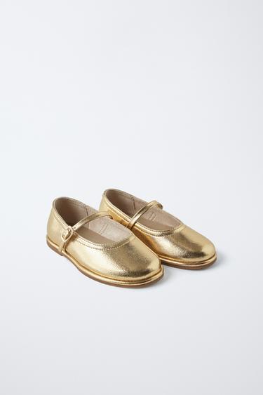 BALLERINES MÉTALLISÉES - Or de Zara - Image 1