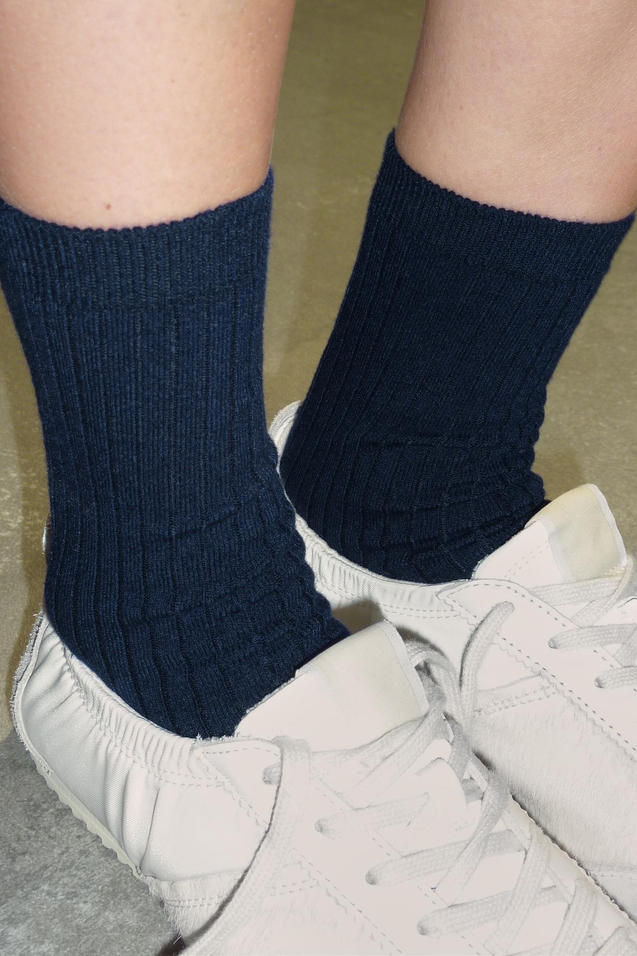 BASIC RIBBED SOCKS — Bluish