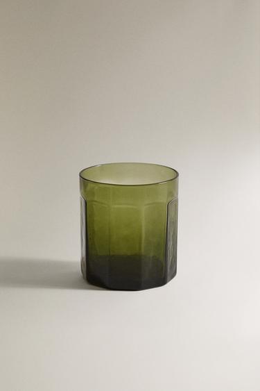 Zara HAMMERED GLASS TUMBLER - 綠色 - 圖片 0