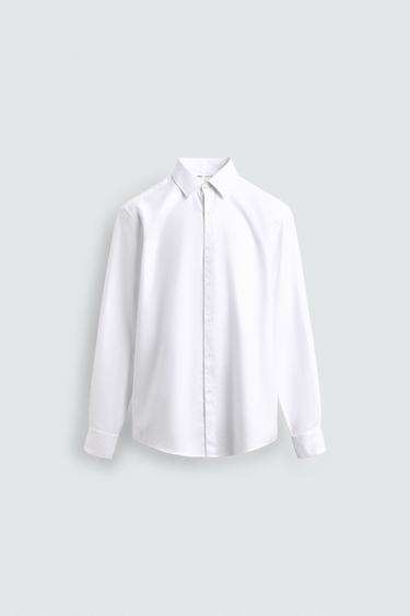 SLIM FIT TEXTURED SHIRT - White by Zara