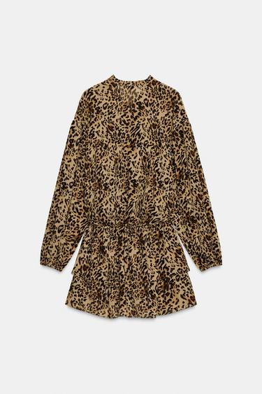 ANIMAL PRINT DRESS WITH RUFFLES - Leopard  by Zara - Image 6