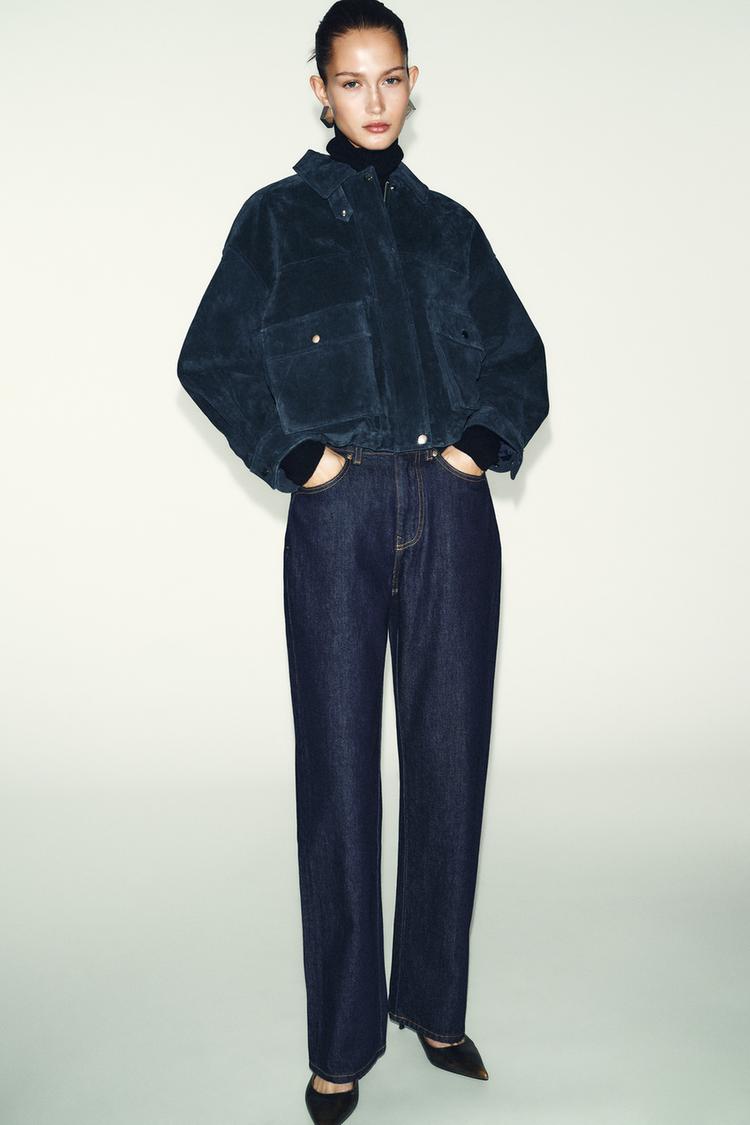 ZARA Z1975 HI-RISE STRAIGHT LEG LONG LENGTH JEANS