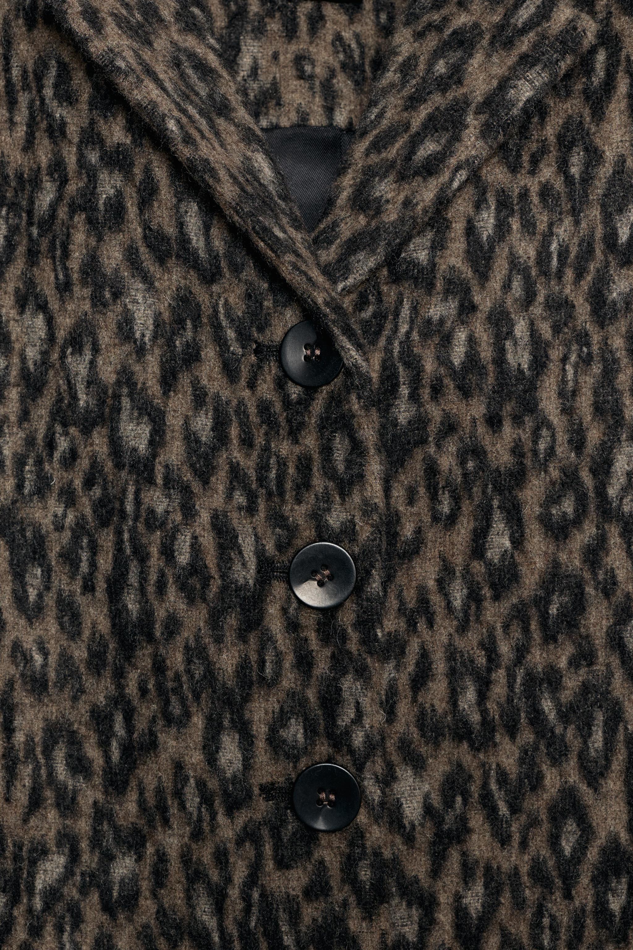ANIMAL PRINT LONG COAT ZW COLLECTION