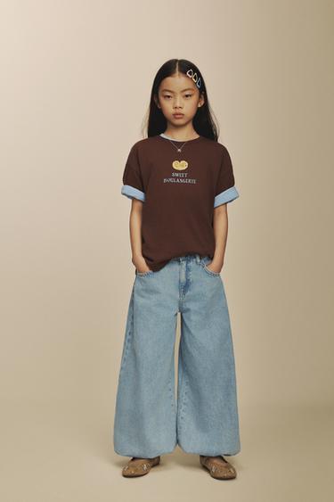 PRINTED T-SHIRT - Brown by Zara