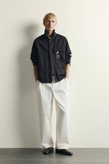 RELAXED FIT DENIM OVERSHIRT - Indigo by Zara