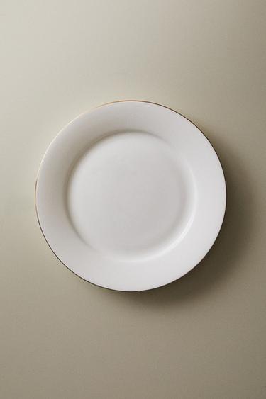 RIMMED BONE CHINA SIDE PLATE - Gold by Zara - Image 5