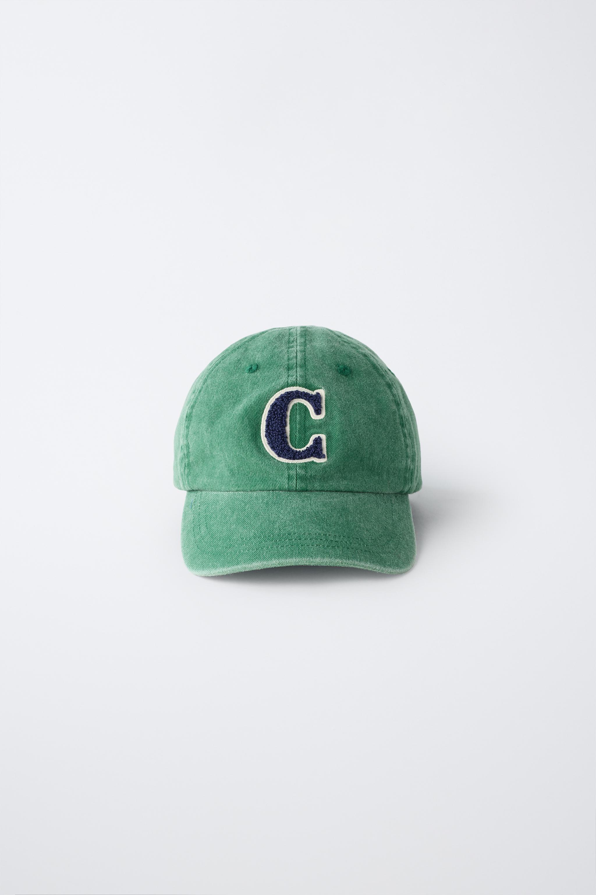 WASHED EFFECT INITIAL PATCH CAP — Green