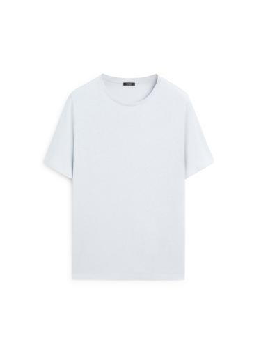 Zara Short sleeve linen blend T-shirt - Light blue