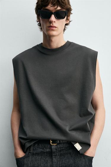 RELAXED FIT TANK TOP - Anthracite Grey by Zara - Image 4