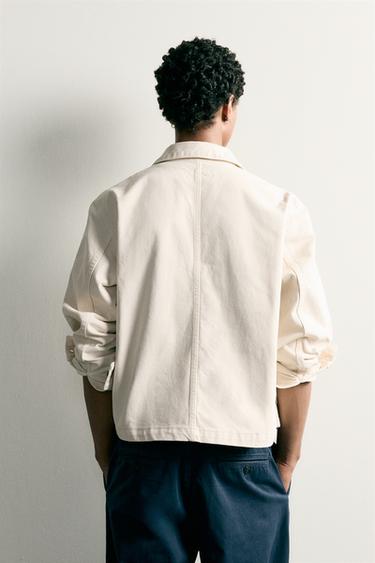 BOXY FIT POCKET OVERSHIRT — Ecru 2