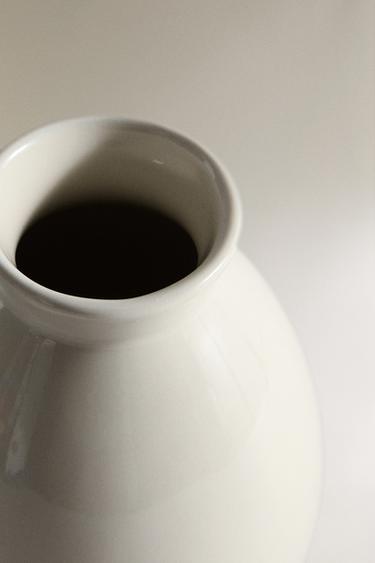 STONEWARE VASE - Ecru by Zara - Image 2