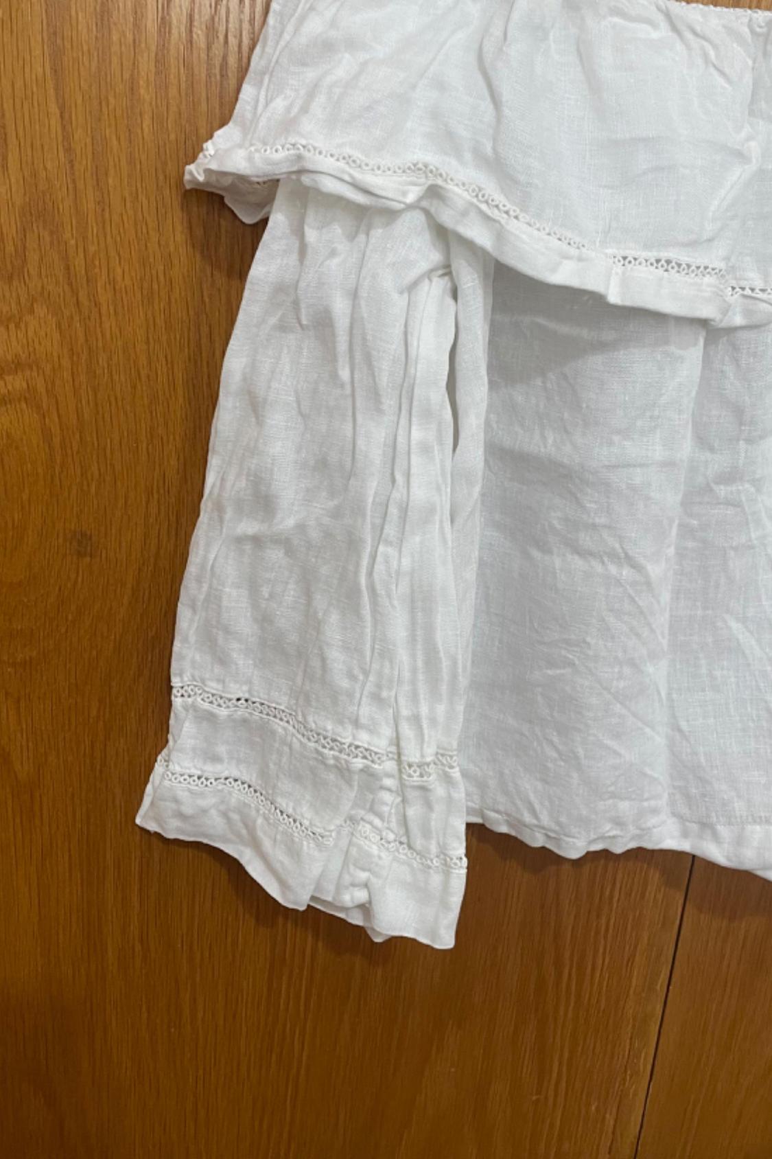 LINEN TOP WITH RUFFLE TRIM - Image 4