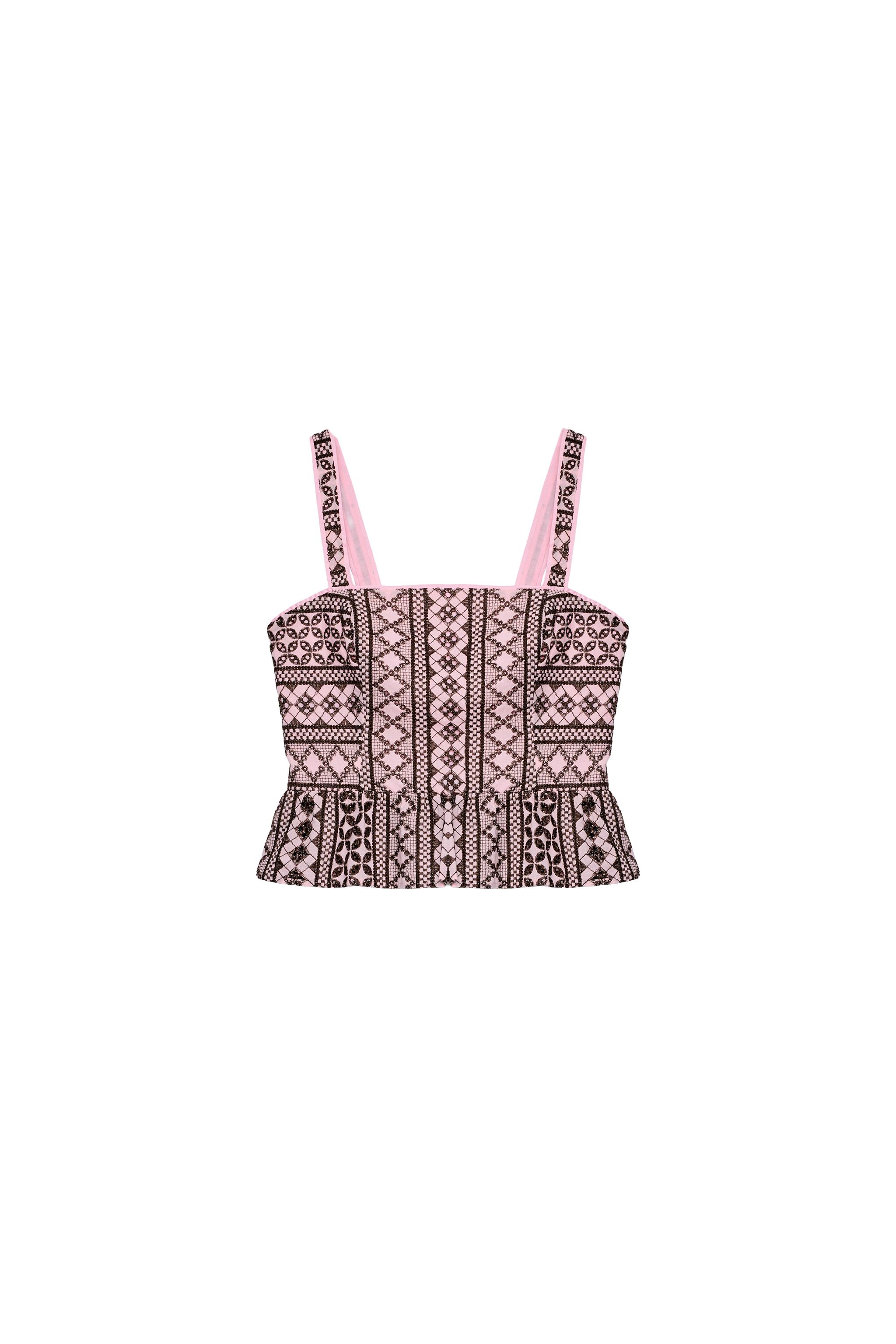 EMBROIDERED EYELET TOP