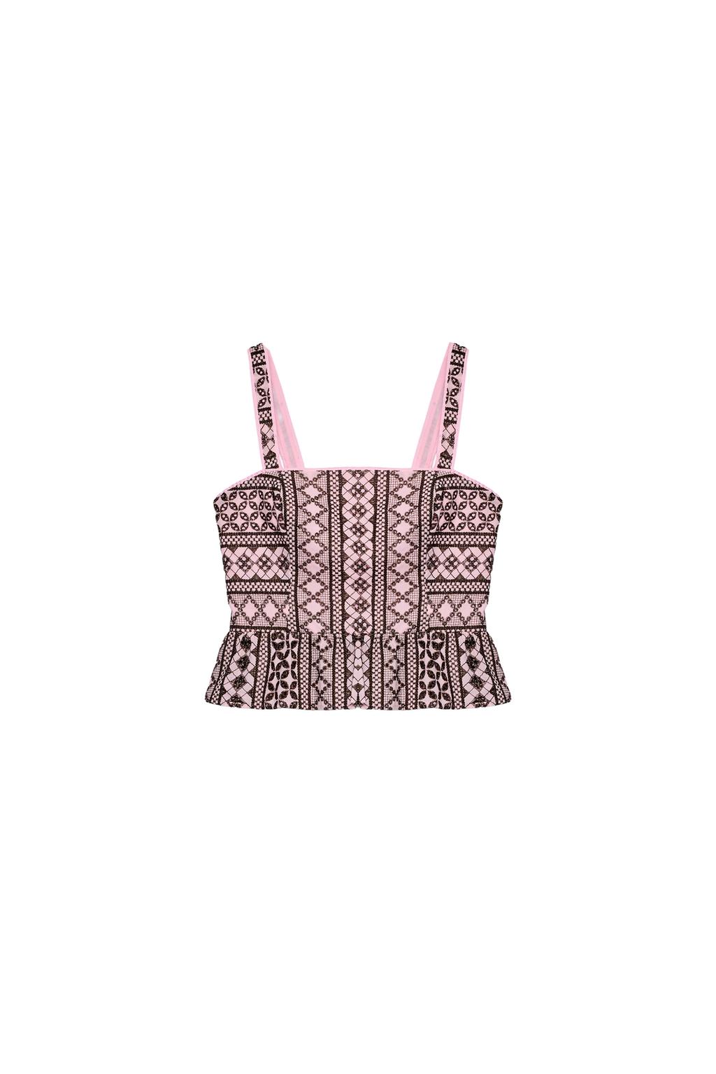 EMBROIDERED EYELET TOP - image 3