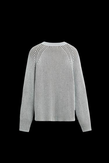 CONTRAST RIBBED CARDIGAN - Blue by Zara
