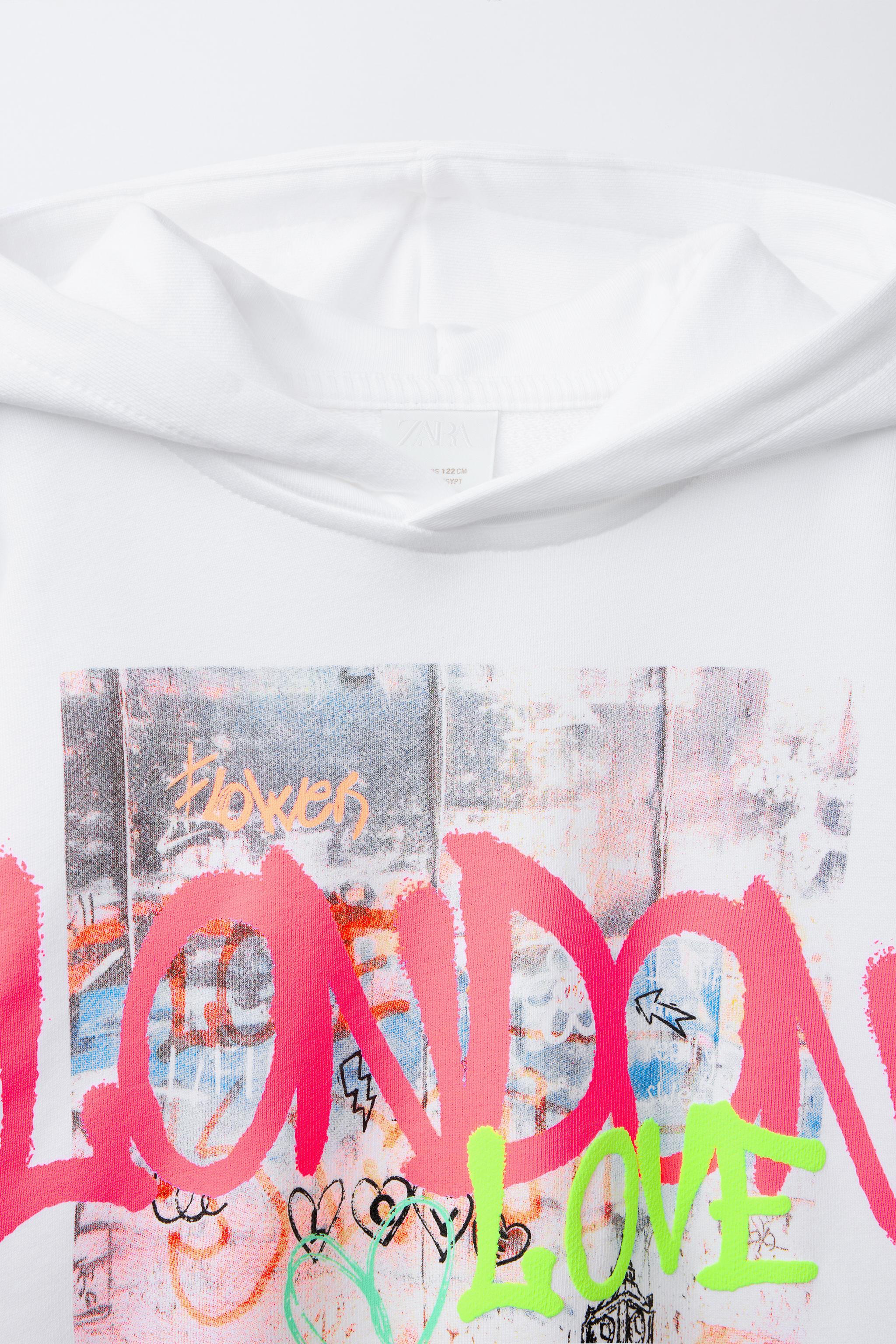 GRAFFITI HOODIE - Oyster-white | ZARA United States