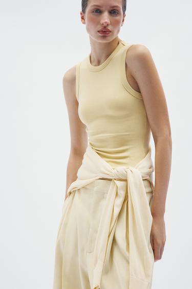 RIBBED VEST TOP - Vanilla by Zara