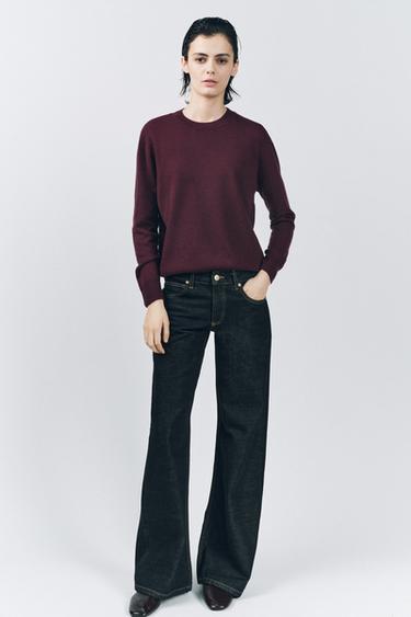 EXTRA SOFT 100% WOOL SWEATER - Burgundy by Zara - Image 0