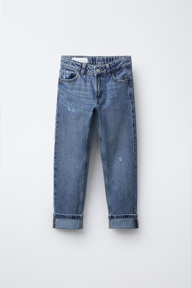 Zara 直筒版牛仔褲 - 中藍色 - 圖片 0