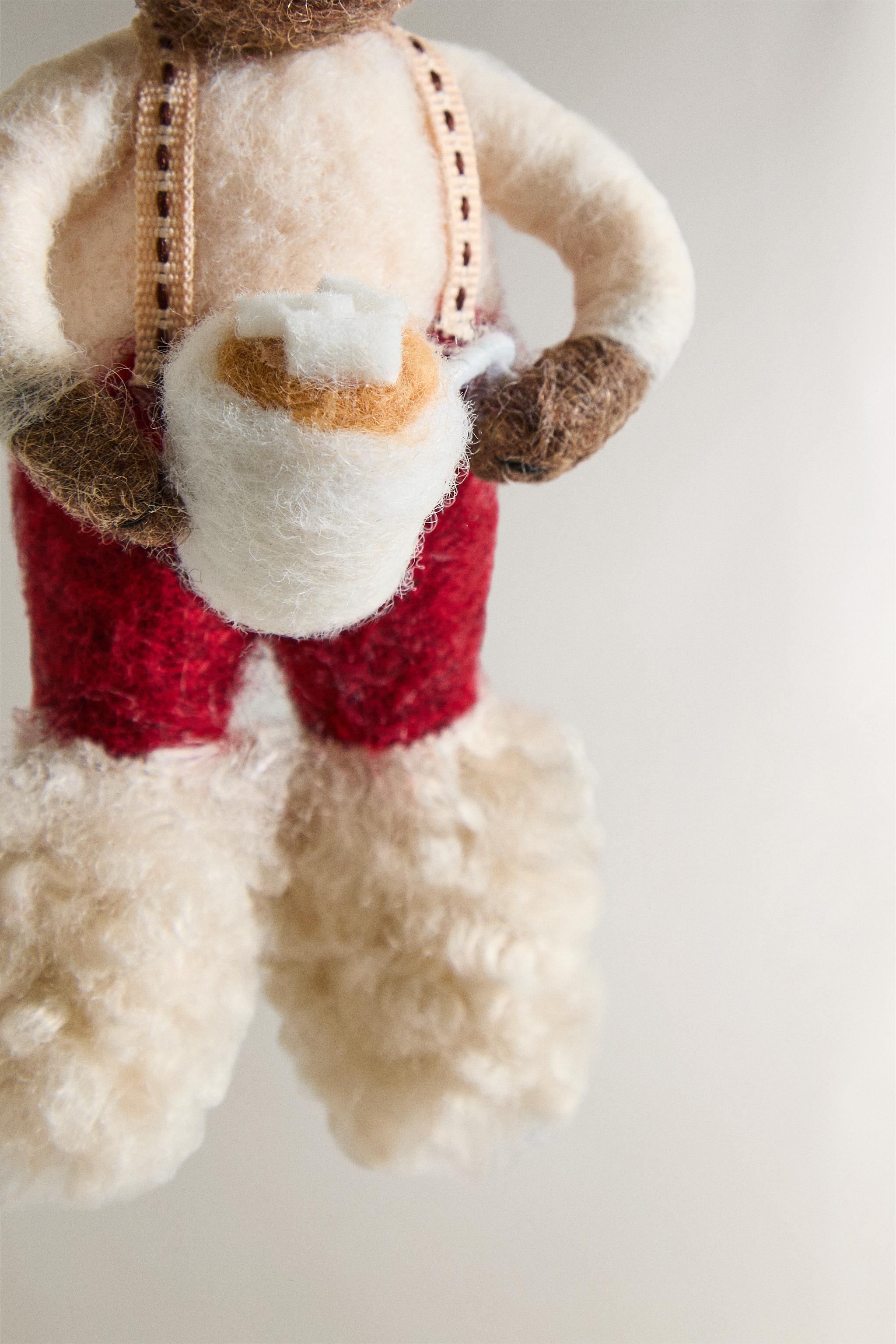 WOOL BEAR COFFEE CHRISTMAS TREE ORNAMENT