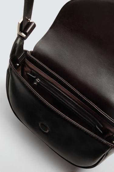 LEATHER CROSSBODY BAG - Brown by Zara - Image 5