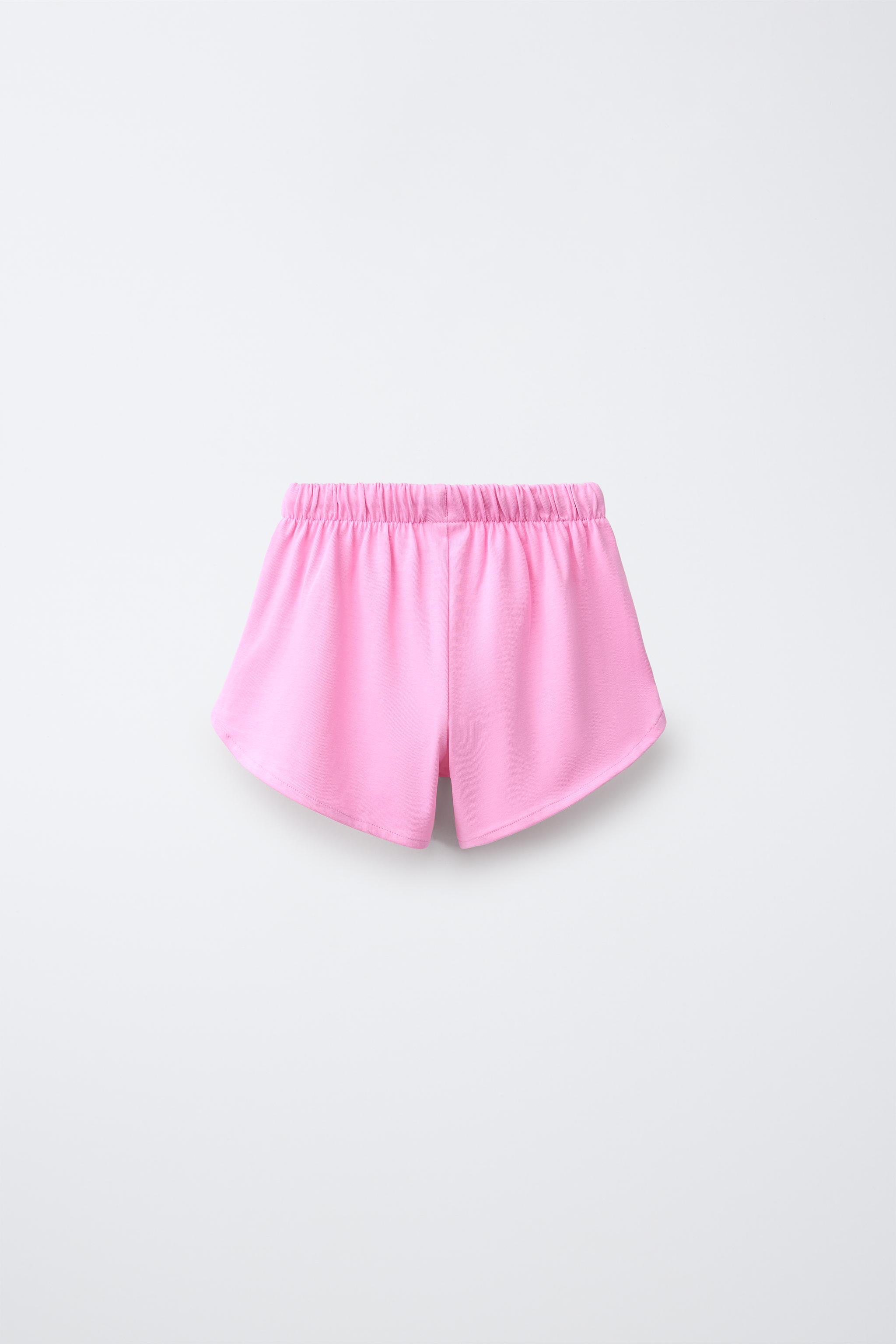 PLAIN HEAVY JUMPER SHORTS — Pink