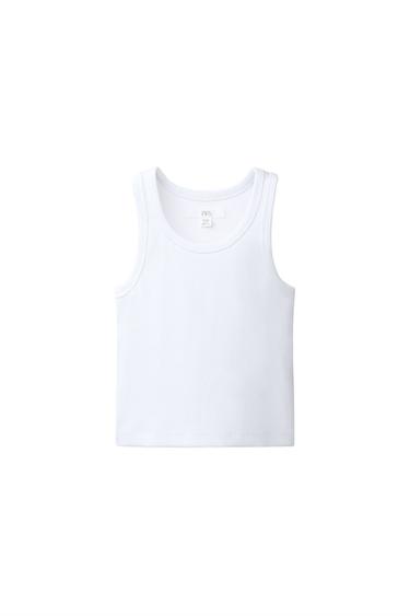 RIBBED RACERBACK T-SHIRT - White by Zara