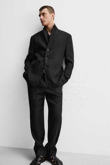 100% LINEN LIMITED EDITION SUIT TROUSERS - Black by Zara - Image 4