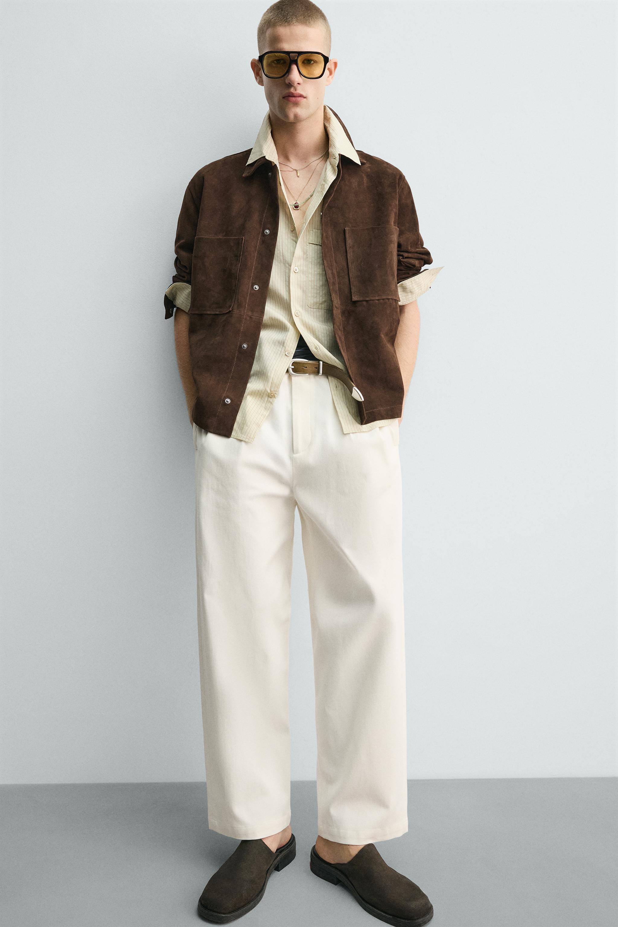 PANTALON CHINO COUPE AMPLE À PLIS