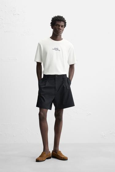 Zara COMBINED EMBROIDERY T-SHIRT - Oyster-white - Image 0
