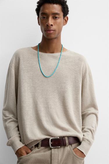 BEADED STONE NECKLACE - Turquoise by Zara - Image 1