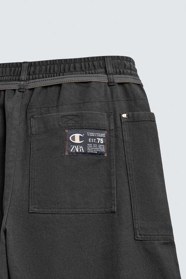 CHAMPION ® X ZARA DRAWSTRING CARGO TROUSERS - Anthracite Grey by Zara - Image 9