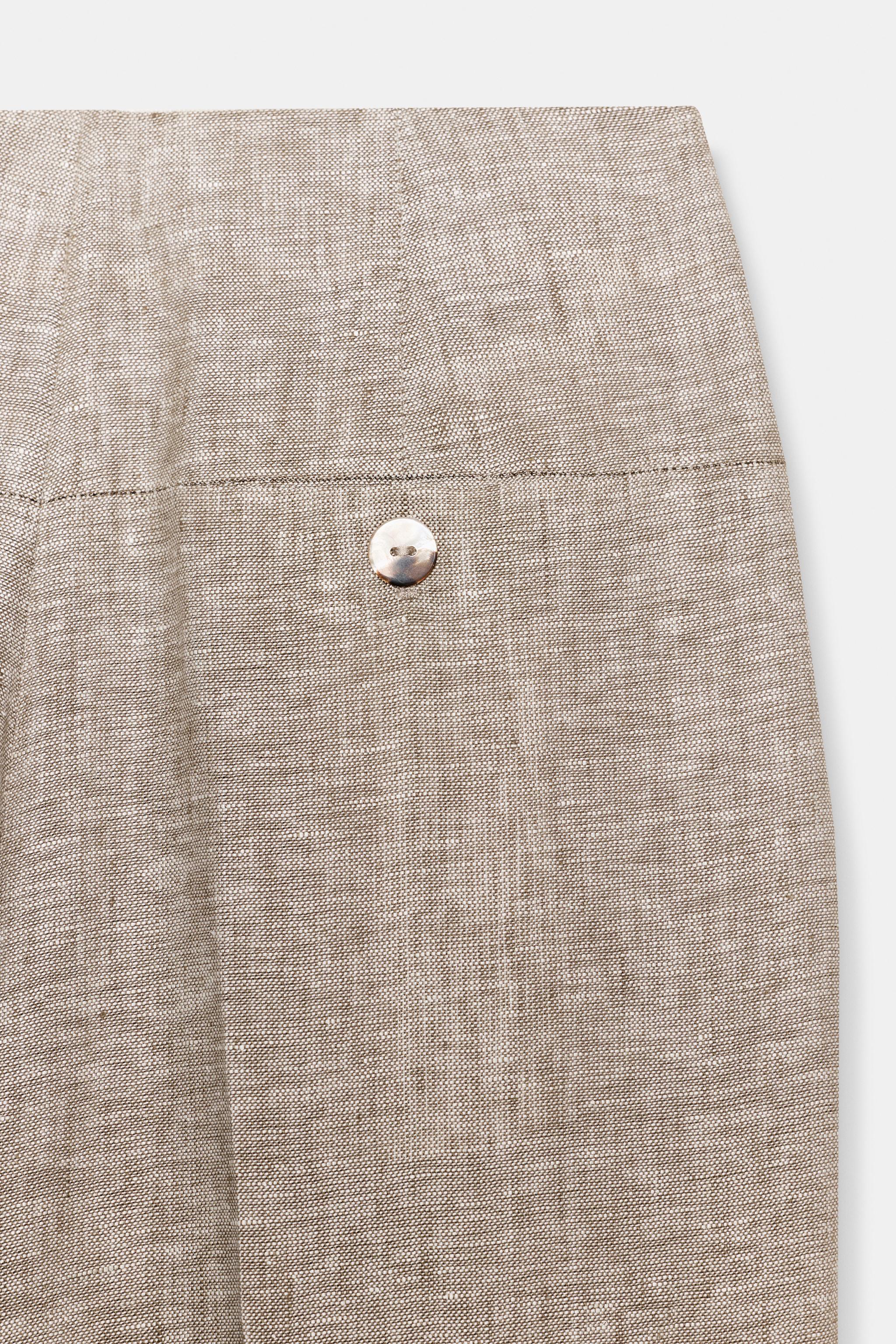 100% LINEN STRAIGHT LEG PANTS