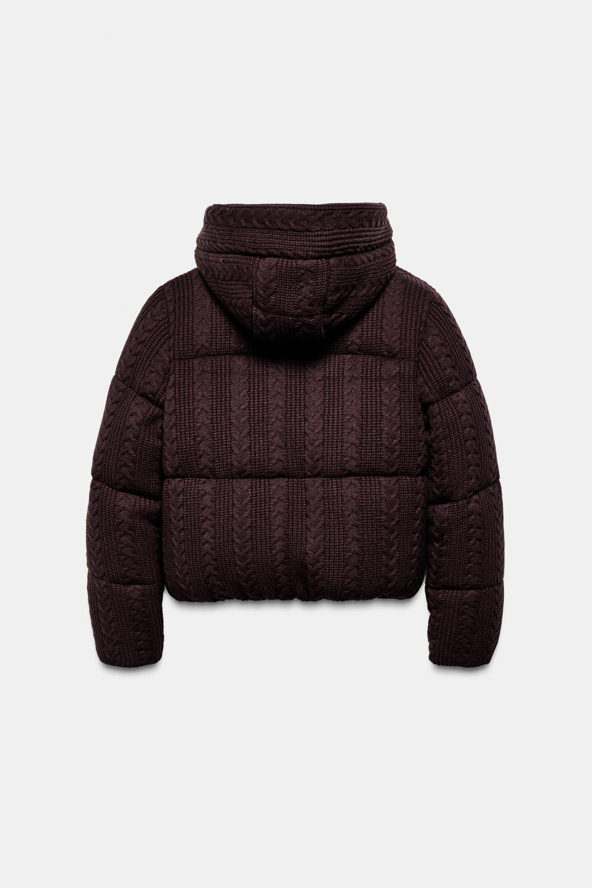 CABLE KNIT HOODED ANORAK