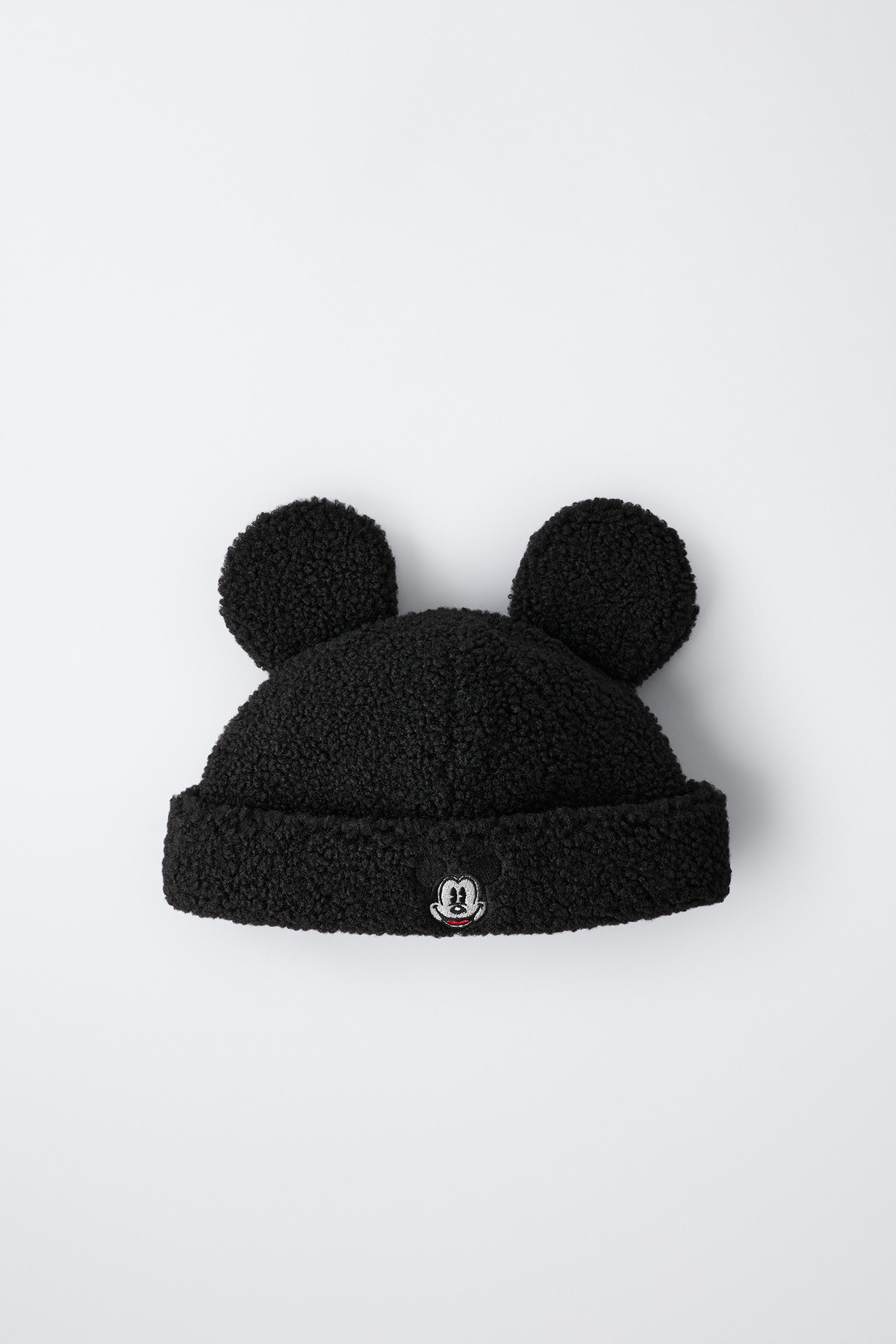 EMBROIDERED SHEARLING MICKEY MOUSE © DISNEY HAT - Black | ZARA