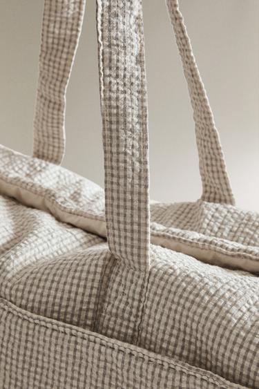 SAC DE MATERNITÉ À CARREAUX VICHY - Gris de Zara - Image 3