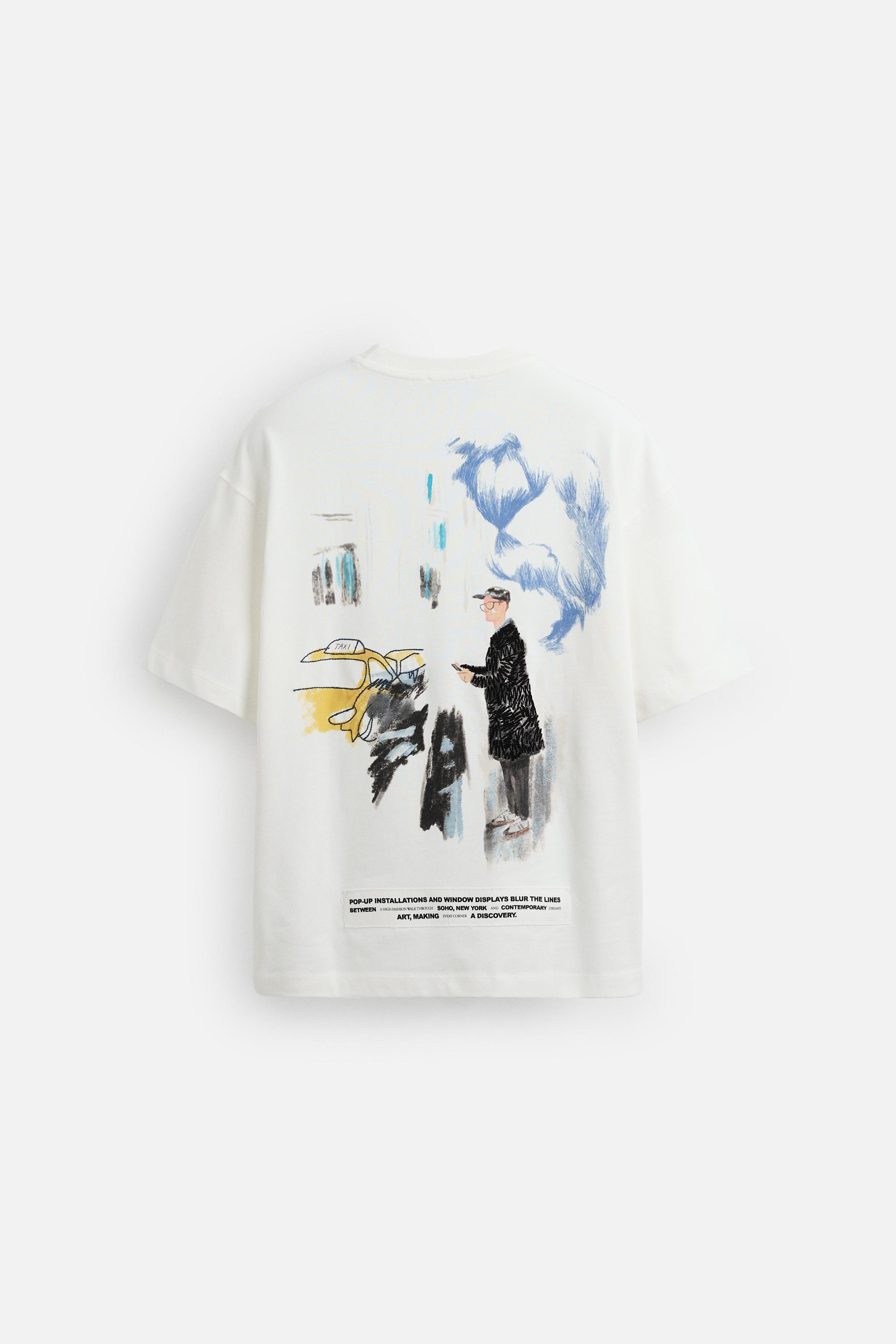 COMBINED EMBROIDERY T-SHIRT - White | ZARA United States