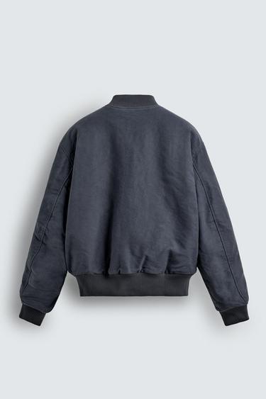 TEXTURED BOMBER JACKET X SR_A - Blue / Grey by Zara - Image 7