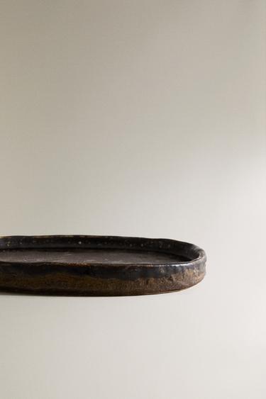 PORTE-SAVON SALLE DE BAIN CÉRAMIQUE TEXTURÉE - Marron / Vert de Zara - Image 3