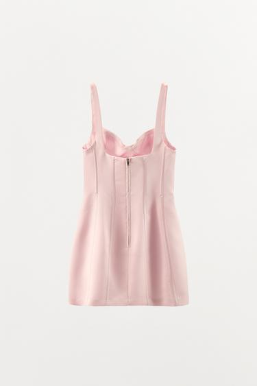 SATIN MINI DRESS - Pastel pink by Zara - Image 4
