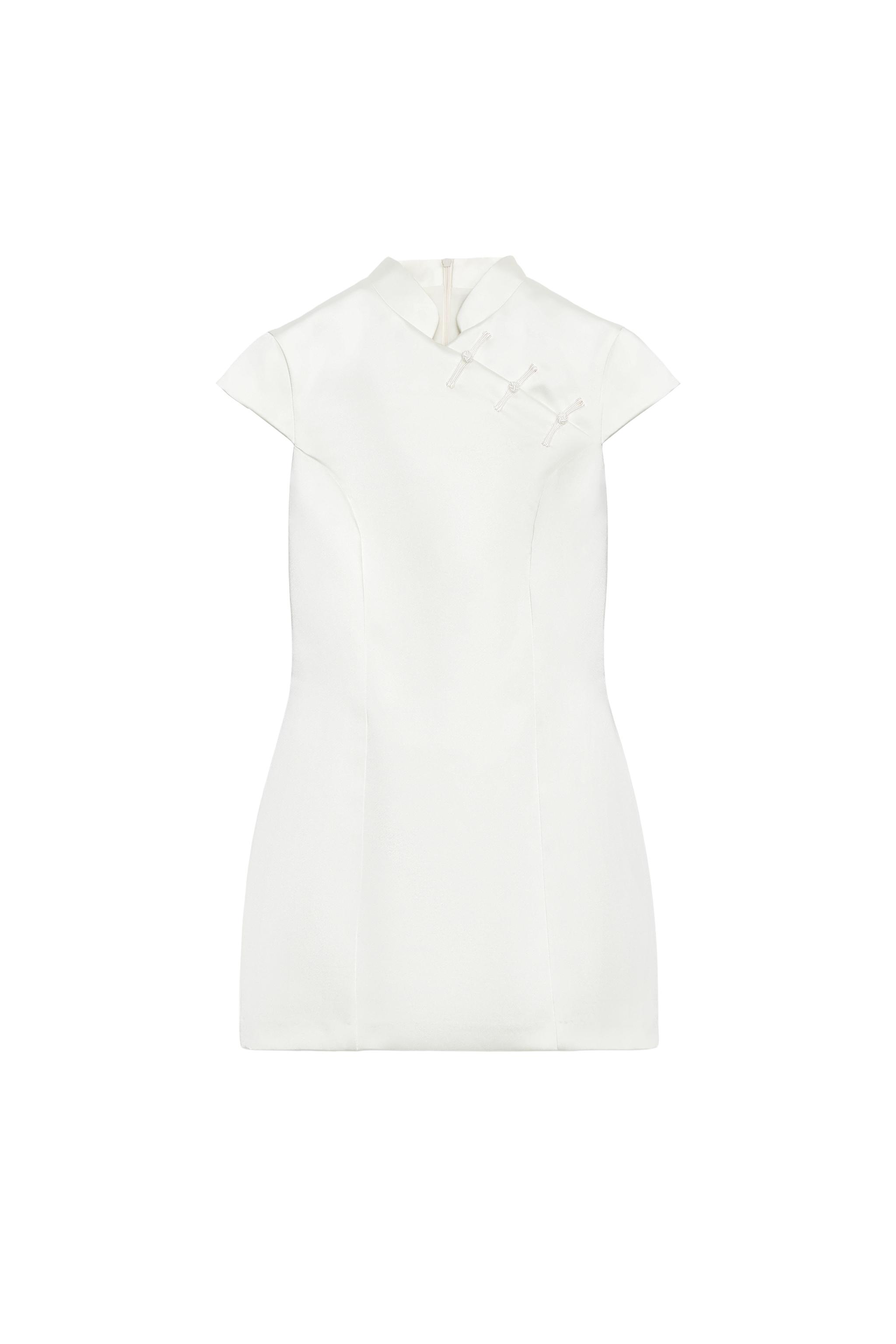 サラmama SATIN EFFECT MINI FROG CLASP DRESS - Oyster-white | ZARA Canada