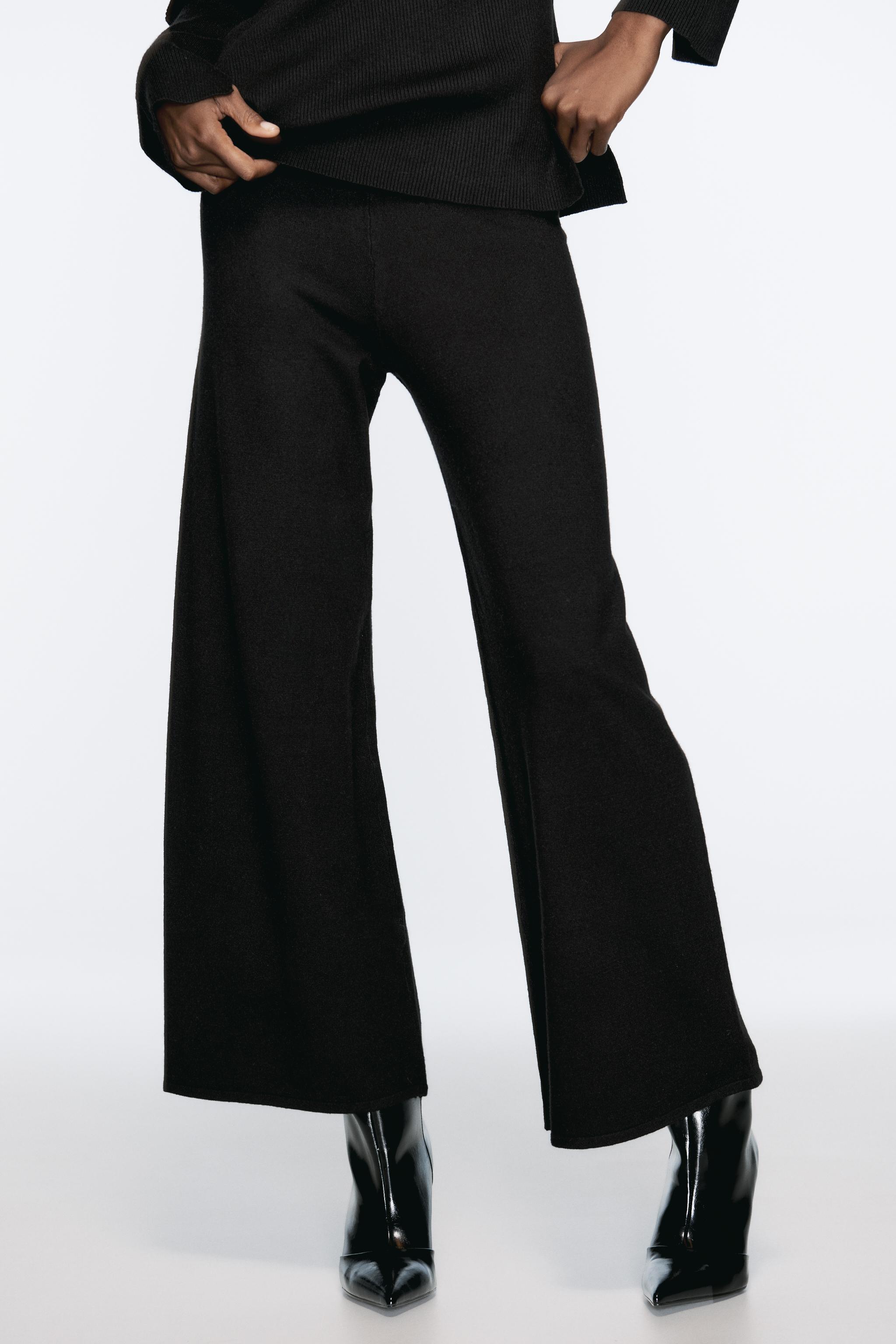 WIDE LEG KNIT PANTS Black ZARA United States