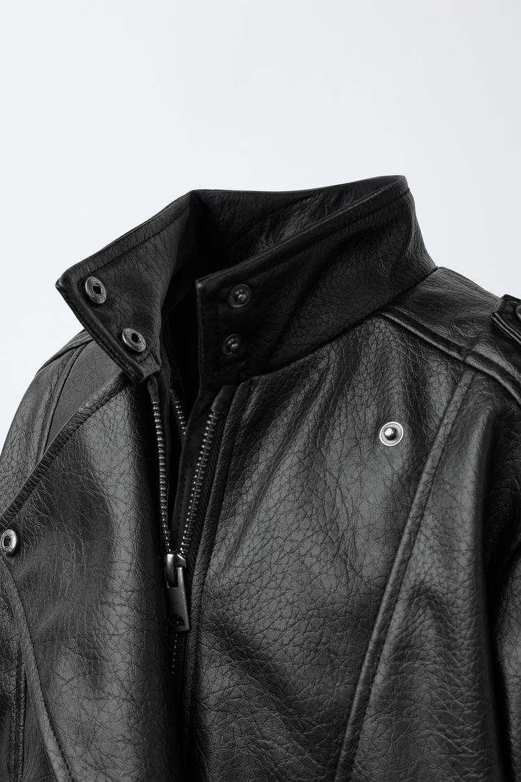 Chaqueta efecto piel cruzada 5