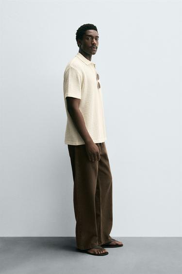 POLO STRUCTURÉ - Blanc cassé de Zara - Image 3